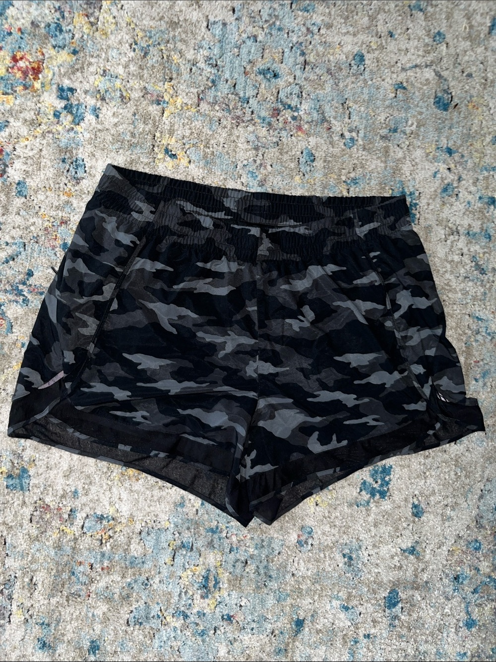 Athleta Women's Black & Gray Camo Running Shorts